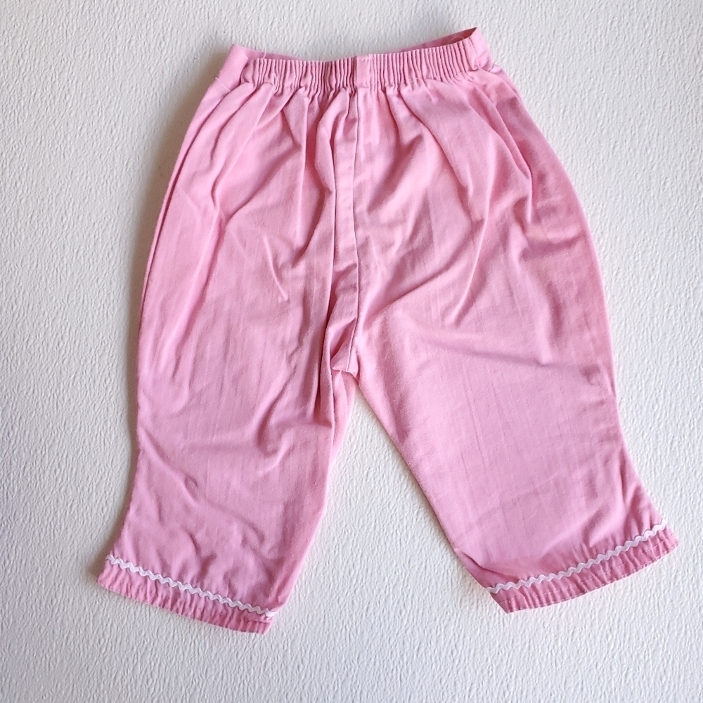 Not For Sale Vintage 2 Piece Top & Bottom Outfit Pink Dutch Girl Baby 12 Months  - Picture 6 of 7